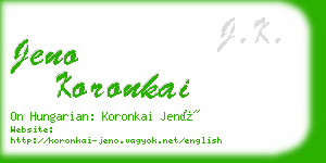 jeno koronkai business card